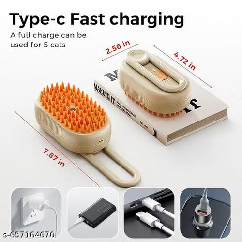 3-in-1 Self-Cleaning Steam Grooming Brush for Dogs & Cats
