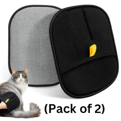 Premium-Pet Hair Removal Mitt with Hand Pocket for Dogs & Cats
