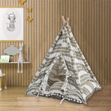 Dog & Cat Teepee Tent - Soft Pet Bed with Wooden Frame