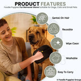 Premium-Pet Hair Removal Mitt with Hand Pocket for Dogs & Cats