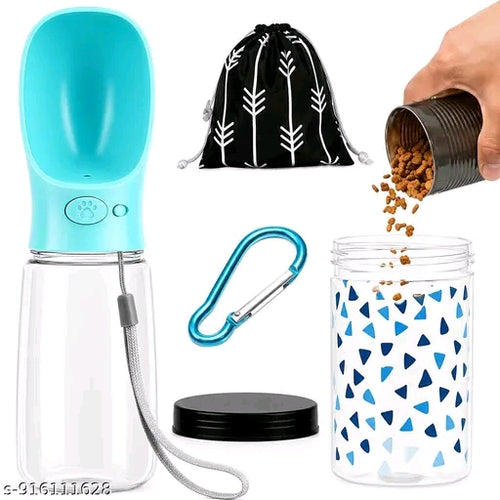 Portable Dog Water Bottle with Food Container