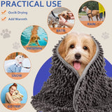 Quick Dry Dog Bath Towel with Hand Pockets
