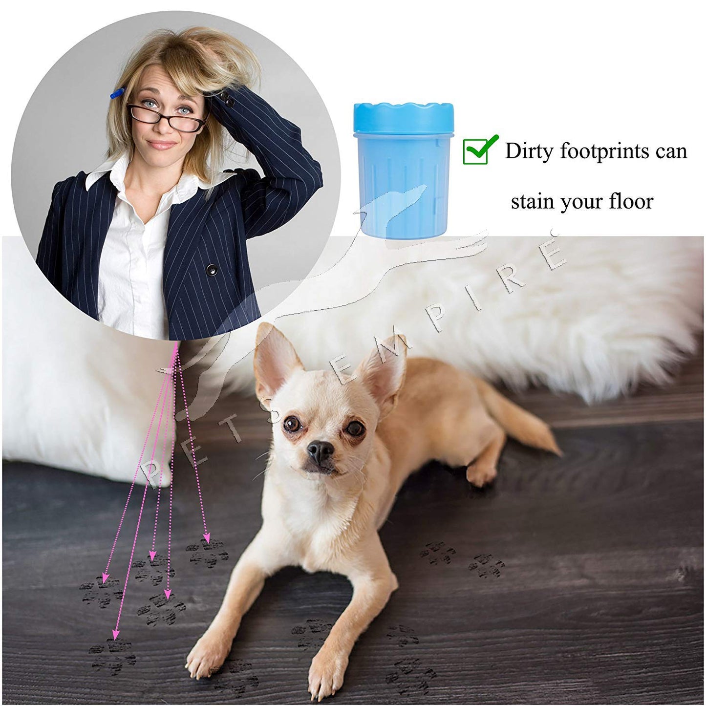 Pet Fun Foot Washing Cup - Pet Paw Cleaner for Dogs & Cats (Small)